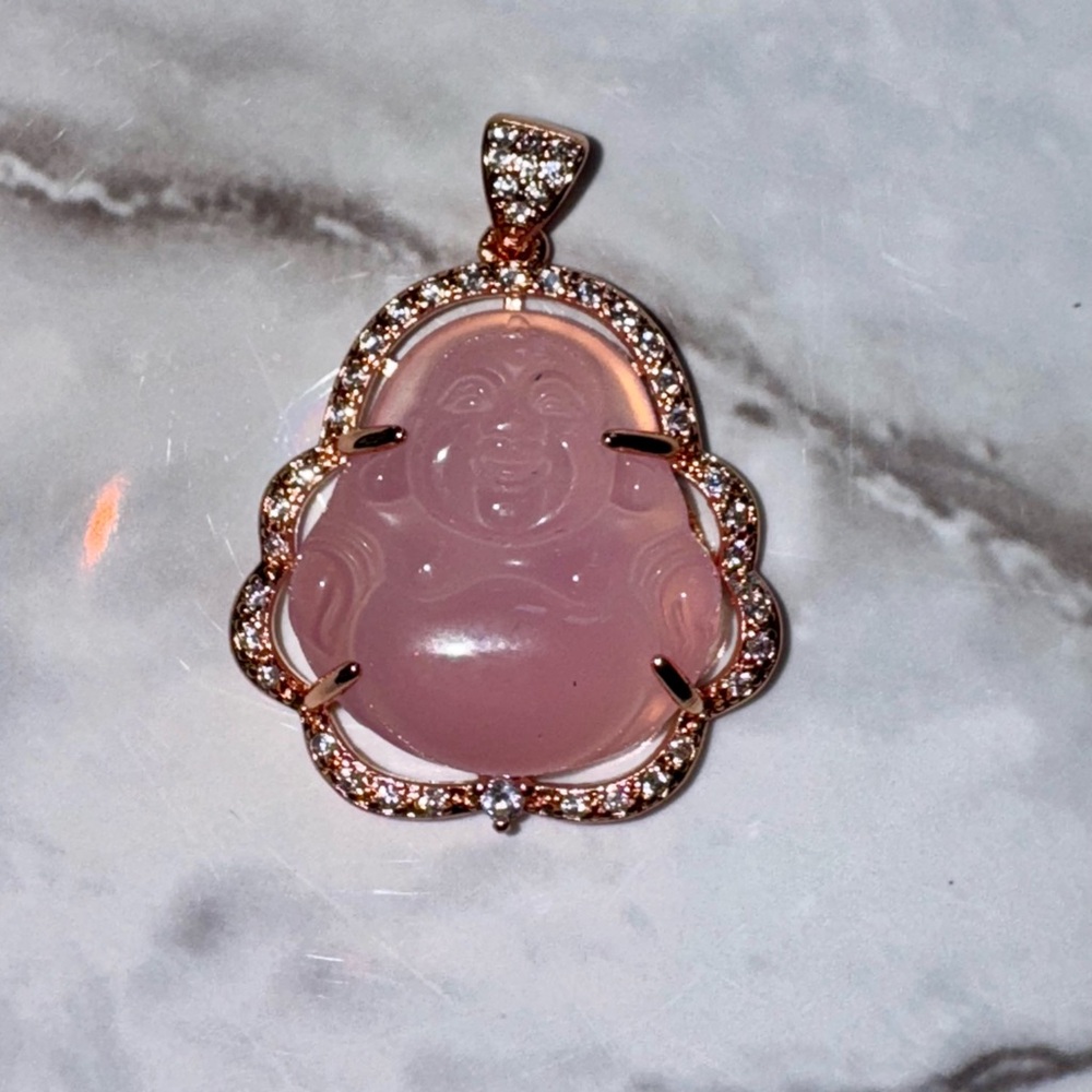 Elegant Pink Buddha Pendant